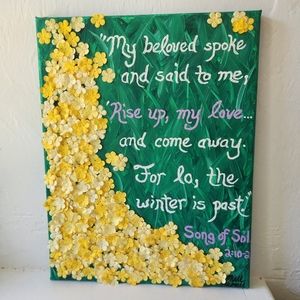 "Rise Up" original art hand painted Bible Verse canvas painting 3D wall decor